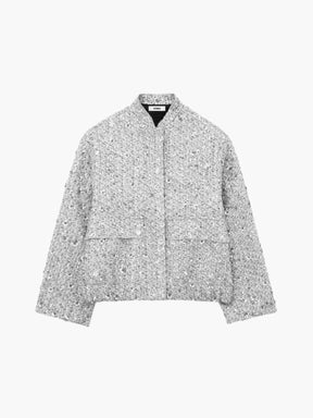 Jaqueta Cropped com Lantejoulas