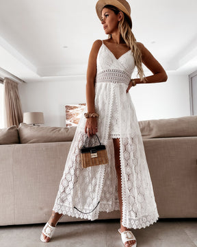 Vestido com Shorts Fenda em Renda - Alice