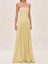 Vestido Feminino Longo Tomara que Caia Canelado Plissado – Provence