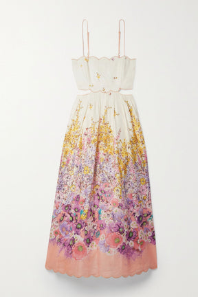 Vestido Longo Midi com Decote Reto