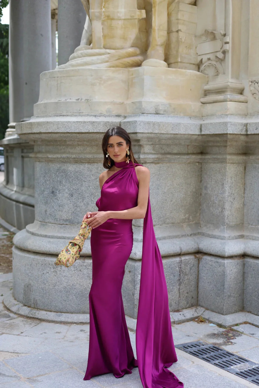 Vestido de Festa Longo de Cetim com Costas Abertas e Faixa - Cannes