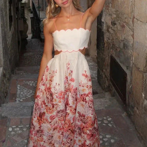 Vestido Midi com Decote Reto