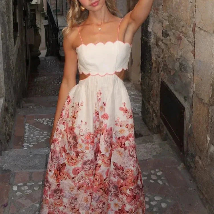 Vestido Midi com Decote Reto