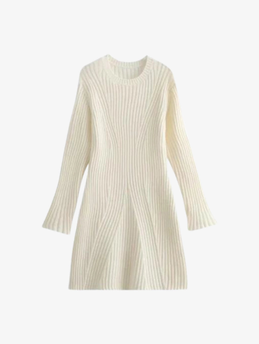 Vestido Curto de Manga Longa em Lã