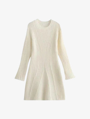 Vestido Curto de Manga Longa em Lã