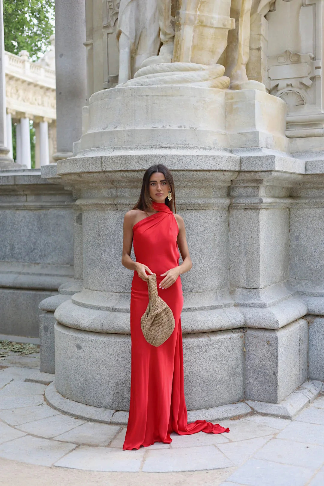 Vestido de Festa Longo de Cetim com Costas Abertas e Faixa - Cannes