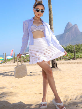 Saia em Crochê com Babado - Verão