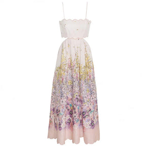 Vestido Longo Midi com Decote Reto