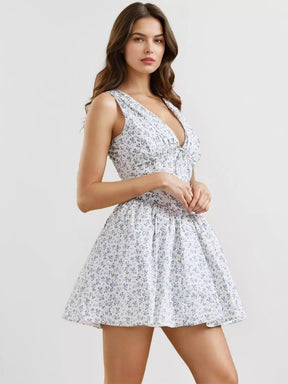 Vestido Curto com Decote V - Barbara