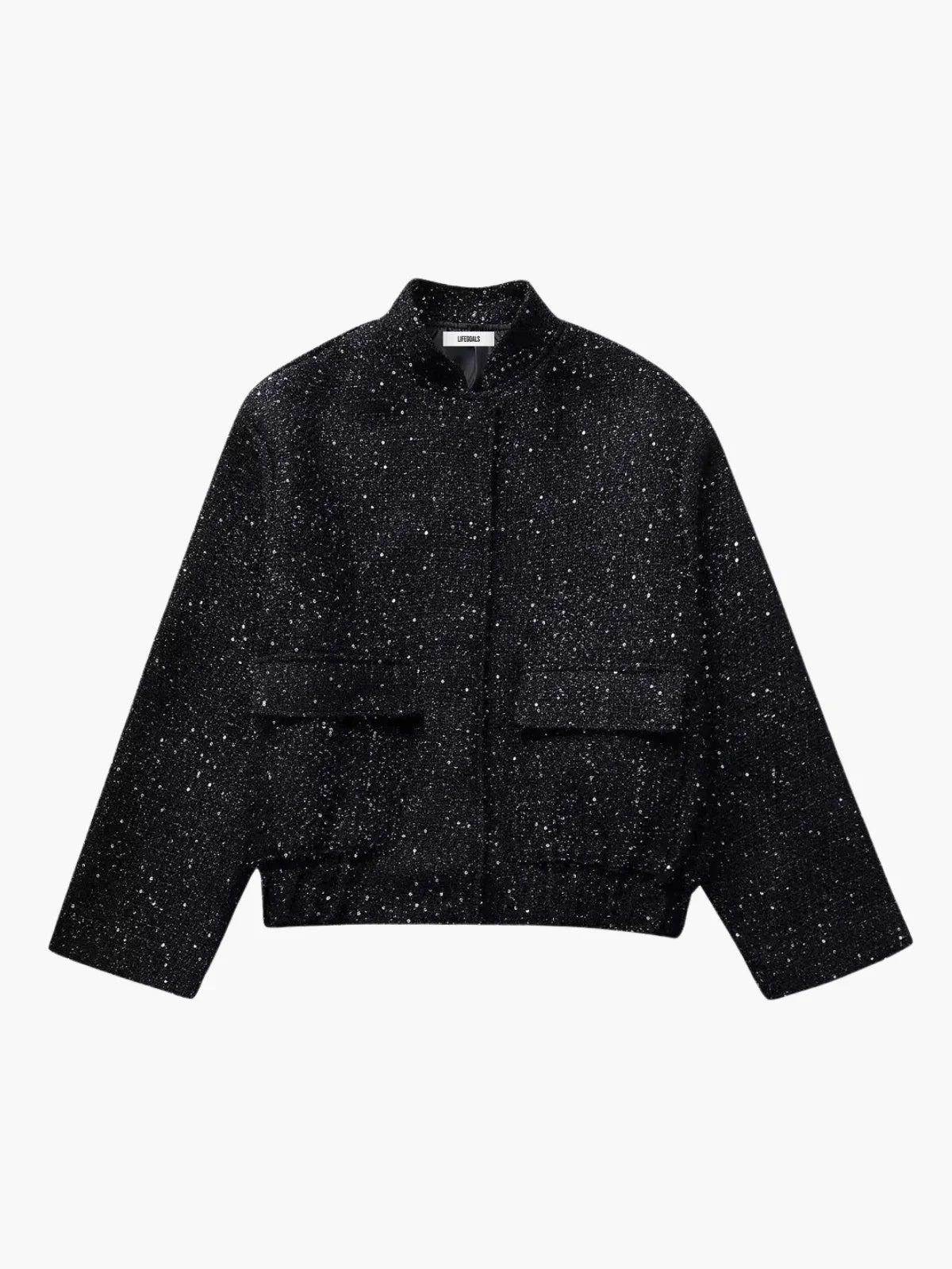 Jaqueta Cropped com Lantejoulas