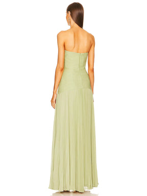 Vestido Feminino Longo Tomara que Caia Canelado Plissado – Provence