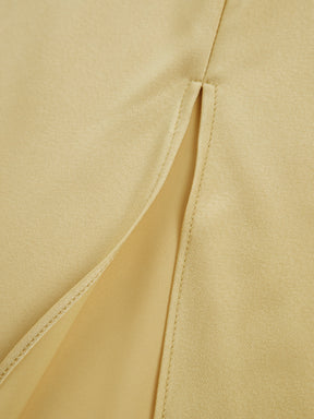 Vestido Longo de Cetim com Fenda nas Costas - Sunset
