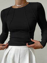 Blusa Básica de Manga Comprida com Debrum