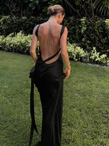 Vestido Longo de Cetim - Moonligth