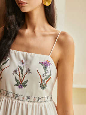 Vestido Floral Plissado Sem Costas