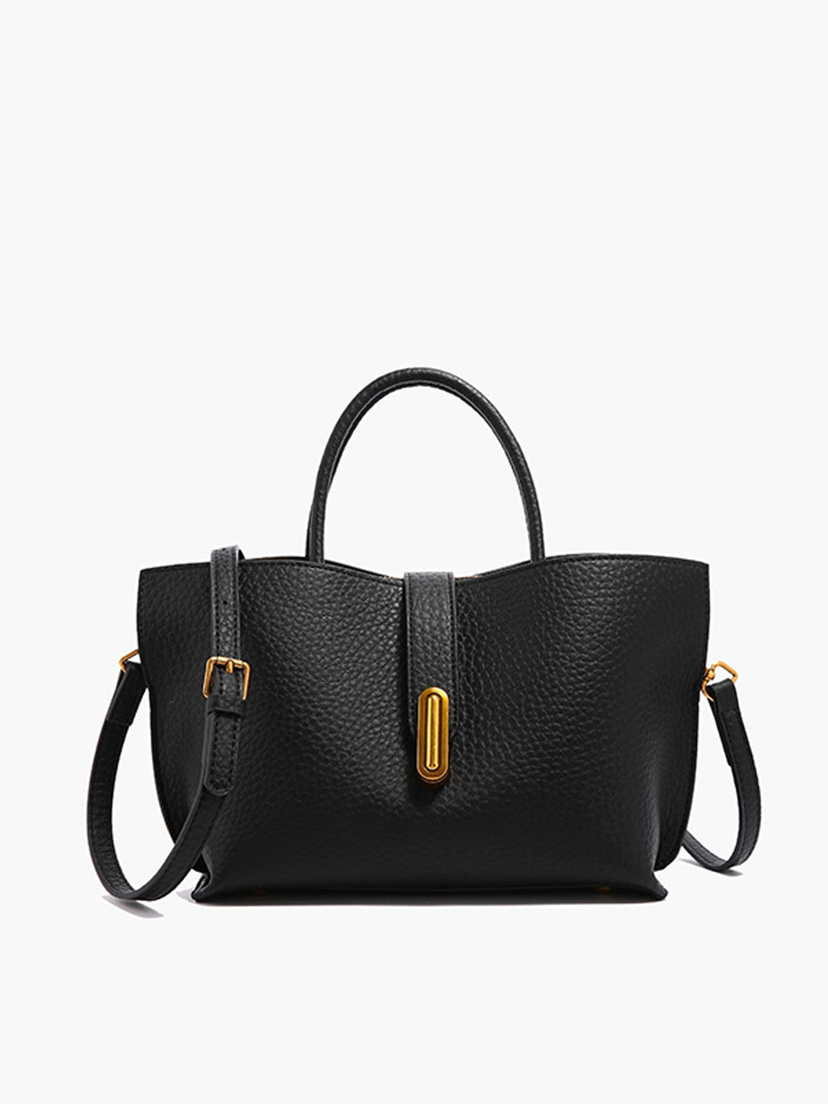 Bolsa de Couro Texturizada com Alça Superior - Divine