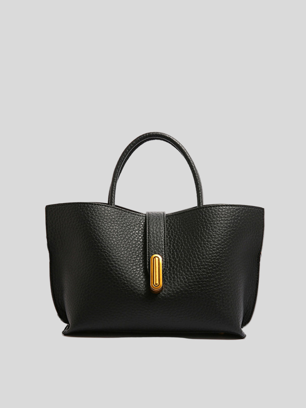 Bolsa de Couro Texturizada com Alça Superior - Divine