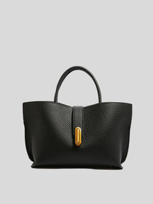 Bolsa de Couro Texturizada com Alça Superior - Divine