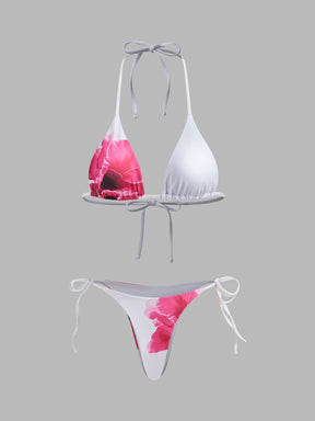 Conjunto de Biquíni e Saia Semitransparente Floral