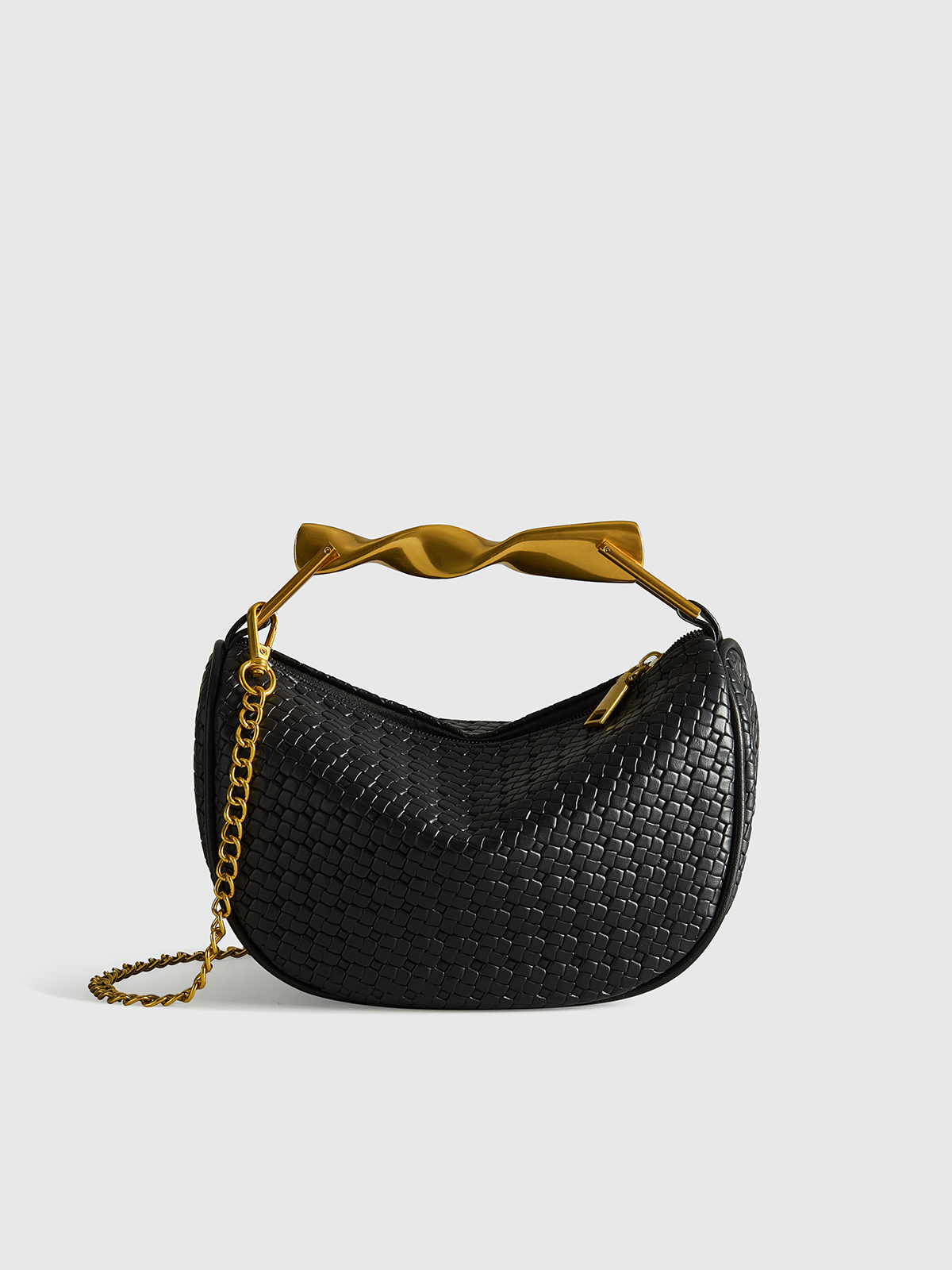 Bolsa de Couro Texturizado com Alça de Corrente - Strap