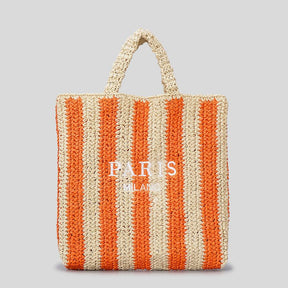 Bolsa de Palha Listrada - Paris Milano