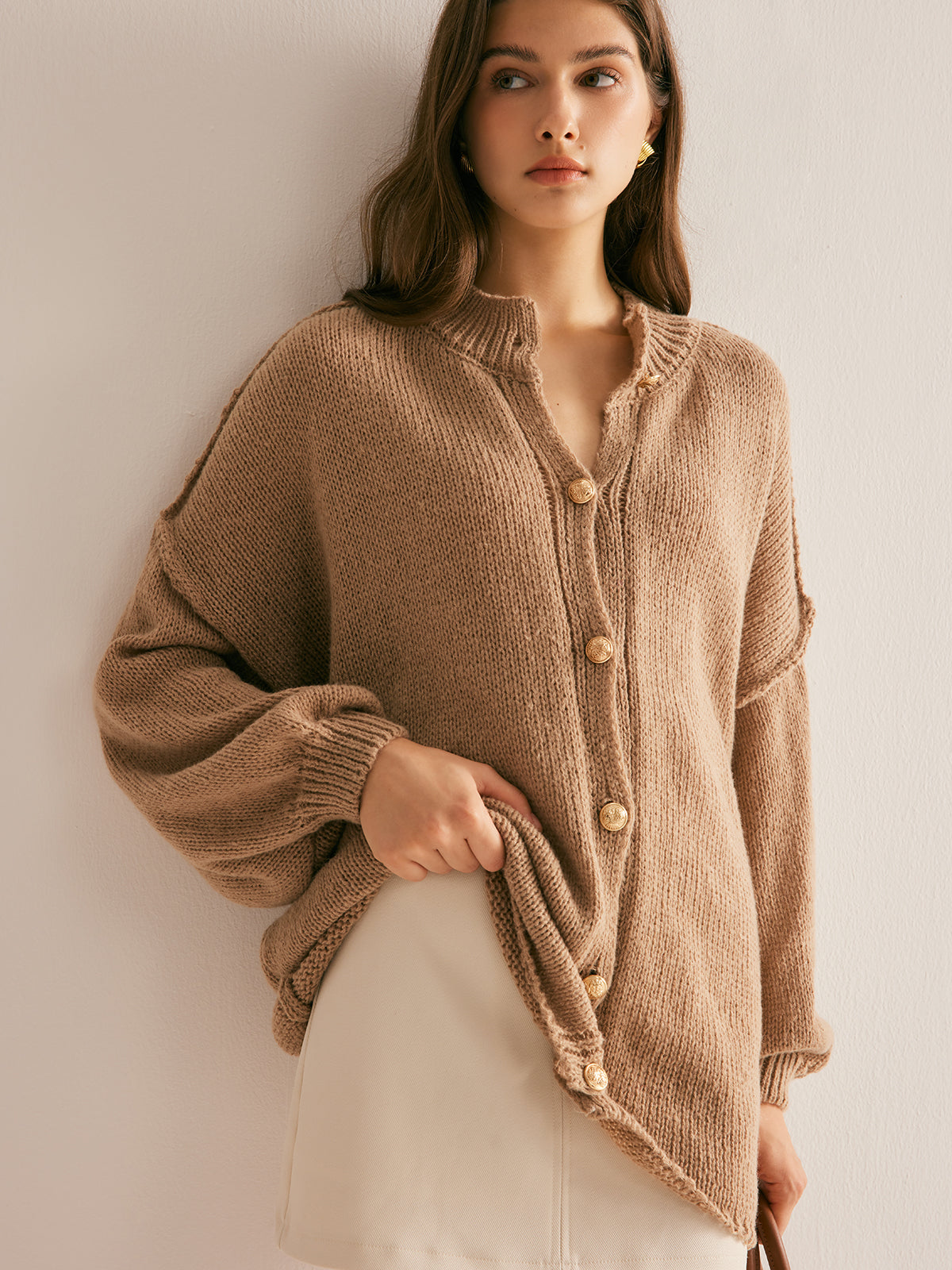 Cardigan Macio e Solto com Botões