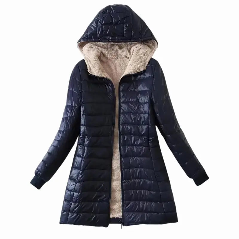 casacos e jaquetas  casacos  casaco puffer feminino  casaco puffer  casaco para frio  casaco impermeável  casaco feminino impermeavel  Casaco Feminino Forrado de Lã com Zíper - Impermeável  casaco feminino de la  casaco feminino  casaco de inverno  casaco de frio  casaco com ziper feminino  Casaco