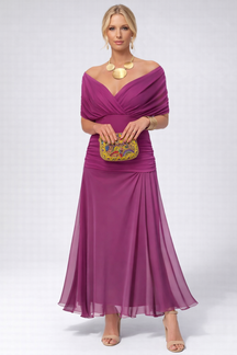 Vestido Feminino Longo Ombro a Ombro Estampado com Franzido – Positano