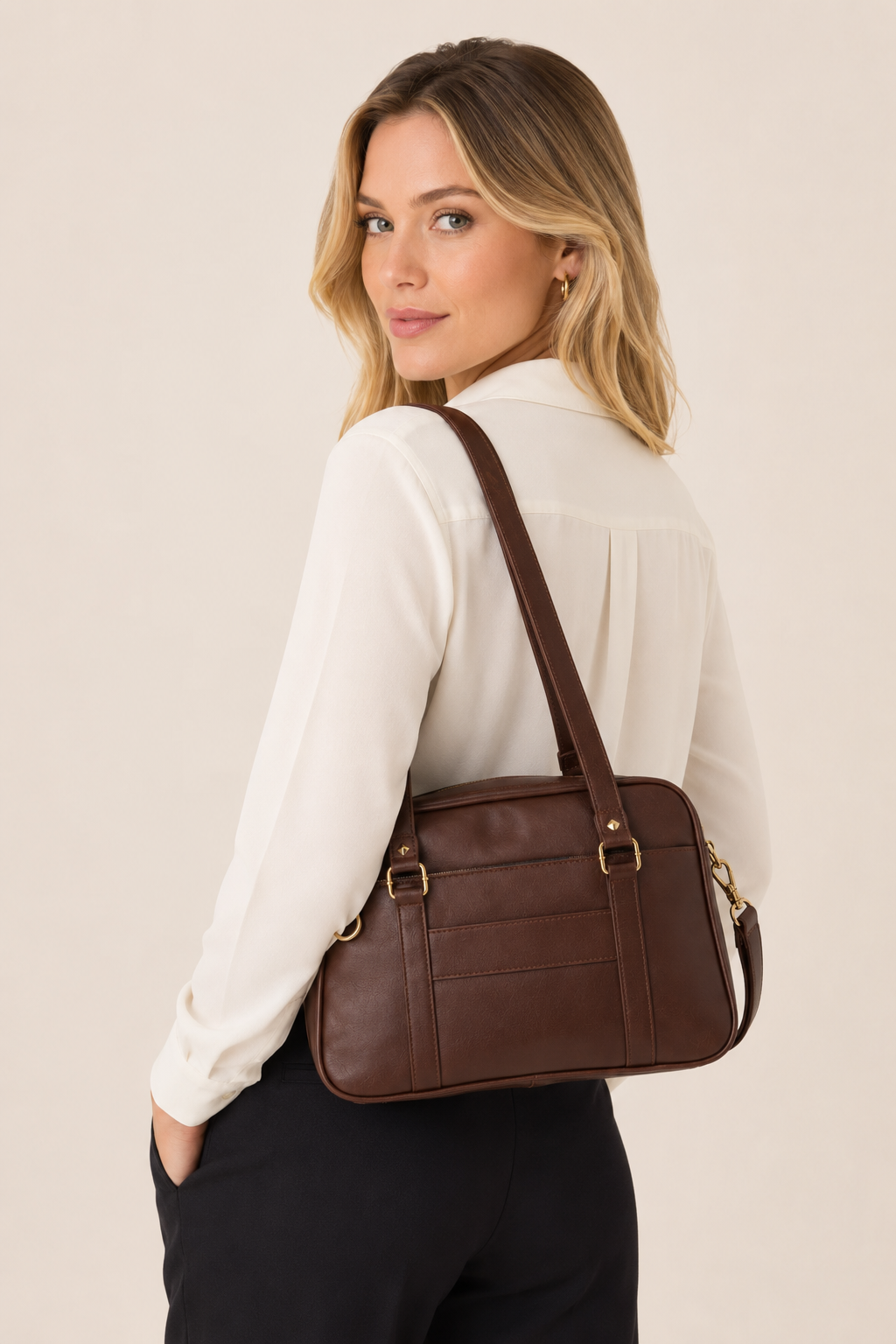 Bolsa Feminina de Couro Legítimo Estruturada com Alça Transversal – Windsor