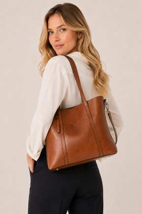 Bolsa Feminina de Couro Premium Estruturada com Alça Transversal – Nápoles