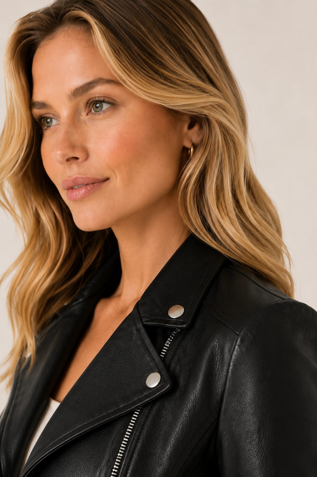 Jaqueta Feminina de Couro Premium Matelassê Estilo Biker – Verona