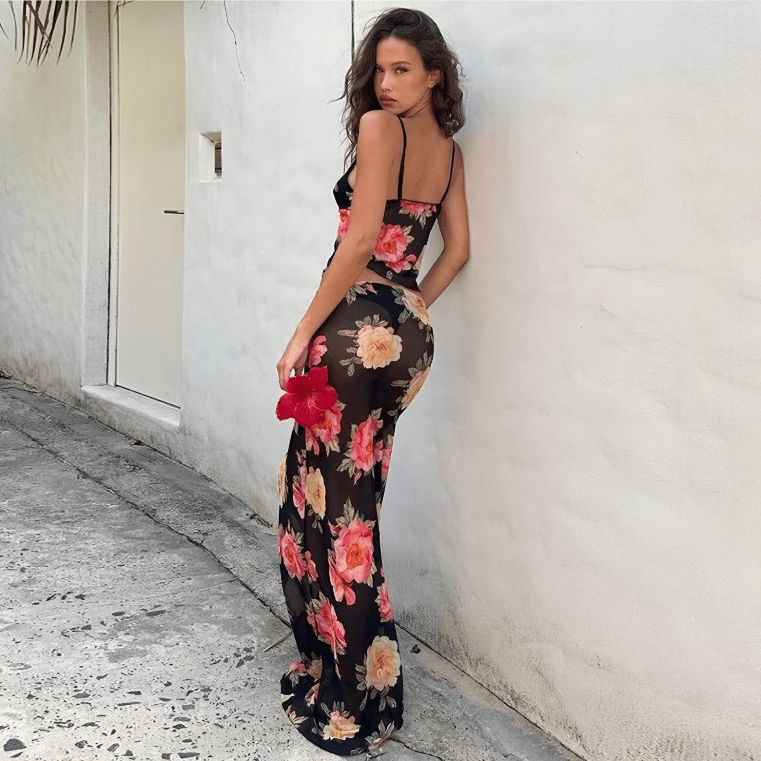 Conjunto de Top e Saia Longa - Ébano