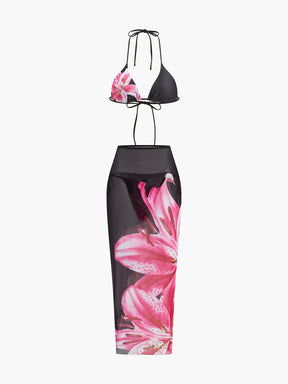 Conjunto de Biquíni e Saia Floral