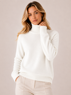 Suéter Feminino de Lã Merino e Caxemira Gola Alta – Genova
