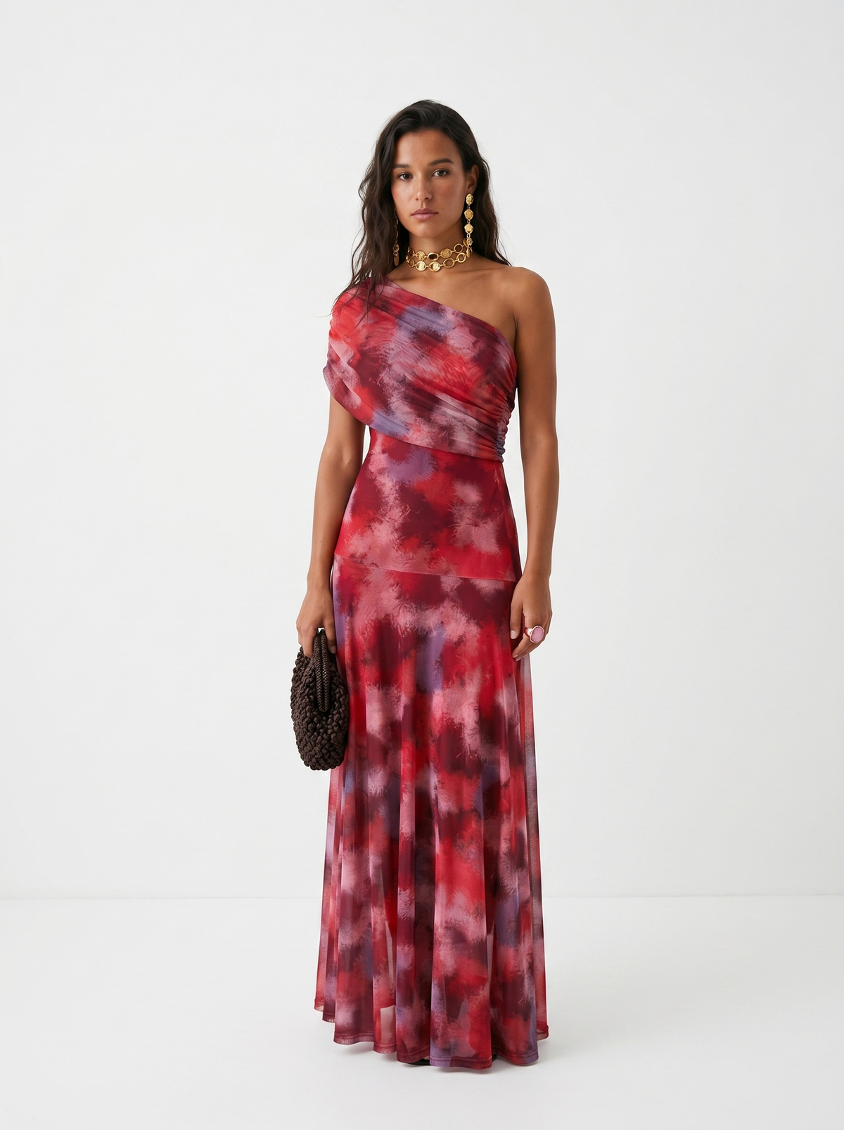 Vestido Longo Ombro a Ombro Drapeado - Toledo