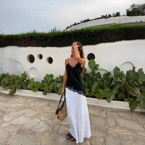 Top de Alça com Renda Acetinada – Éclat