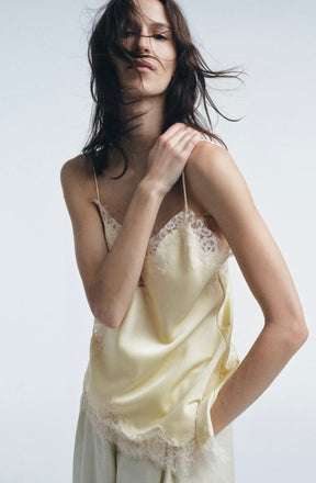 Top de Alça com Renda Acetinada – Éclat