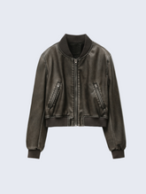 Jaqueta Bomber de Couro Sintético - Brunelle