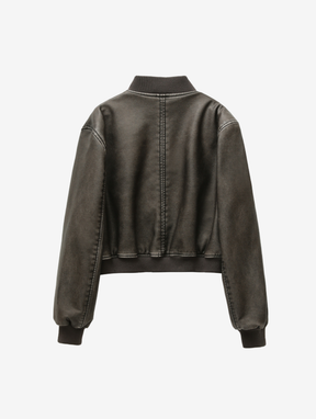 Jaqueta Bomber de Couro Sintético - Brunelle