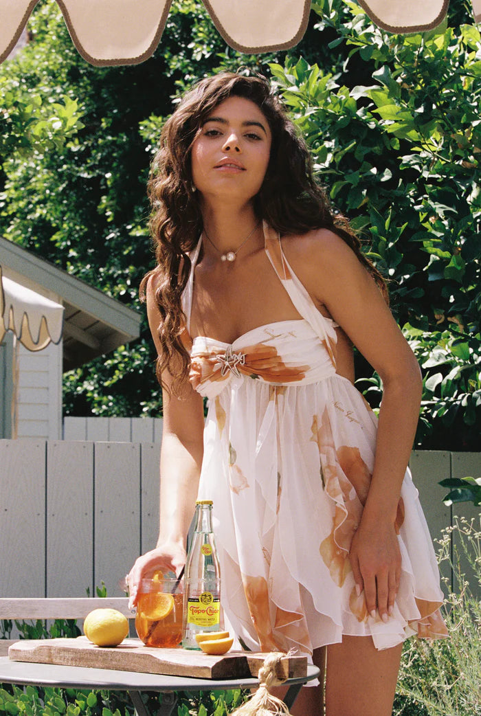 Vestido Curto Frente Única com Estampa Floral — Bella