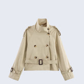 Casaco Trench Curto Gola Alta - Zarz