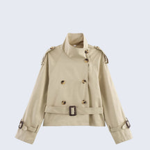 Casaco Trench Curto Gola Alta - Zarz