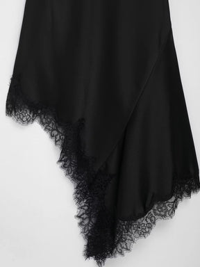 Vestido Curto Acetinado com Renda - Liora