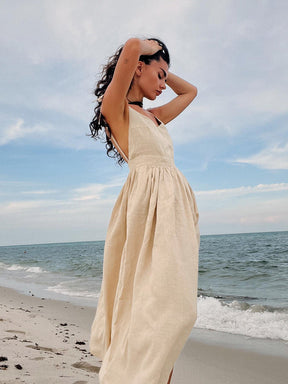 Vestido Longo de Algodão com Alças