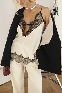 Top Acetinado com Renda - Paris