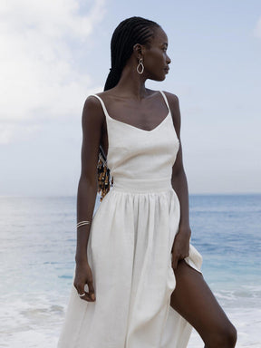 Vestido Longo de Algodão com Alças