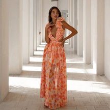 Vestido Longo Estampa Floral - Hoppa