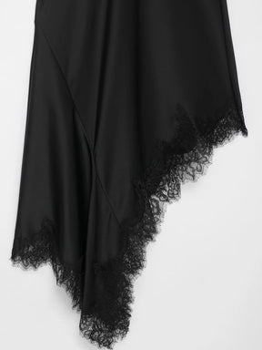 Vestido Curto Acetinado com Renda - Liora