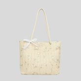 Bolsa de Praia em Palha Nobre Bordada com Flores