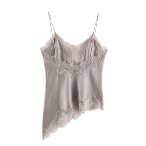 Top de Alça com Renda Acetinada – Éclat